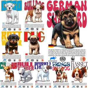 10 Dogs Puppies Streetwear Designs Bundle PNG PDF
