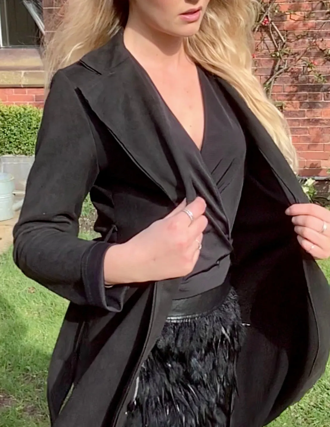 Abito Intero Feather Dress Nero Black by Rinascimento