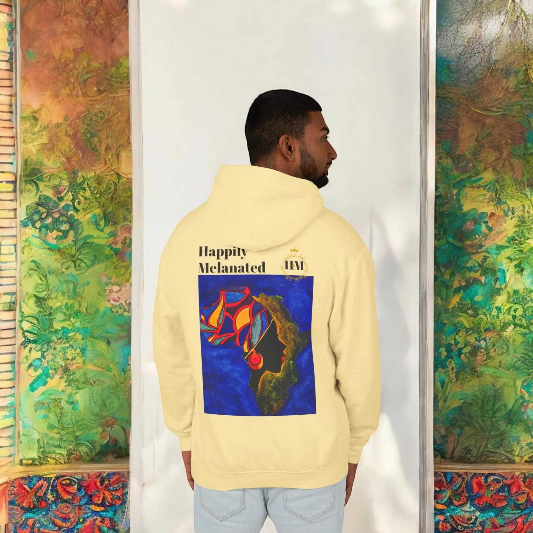 African Continent Art Graphic Unisex Hoodie, Lightweight Sweatshirt