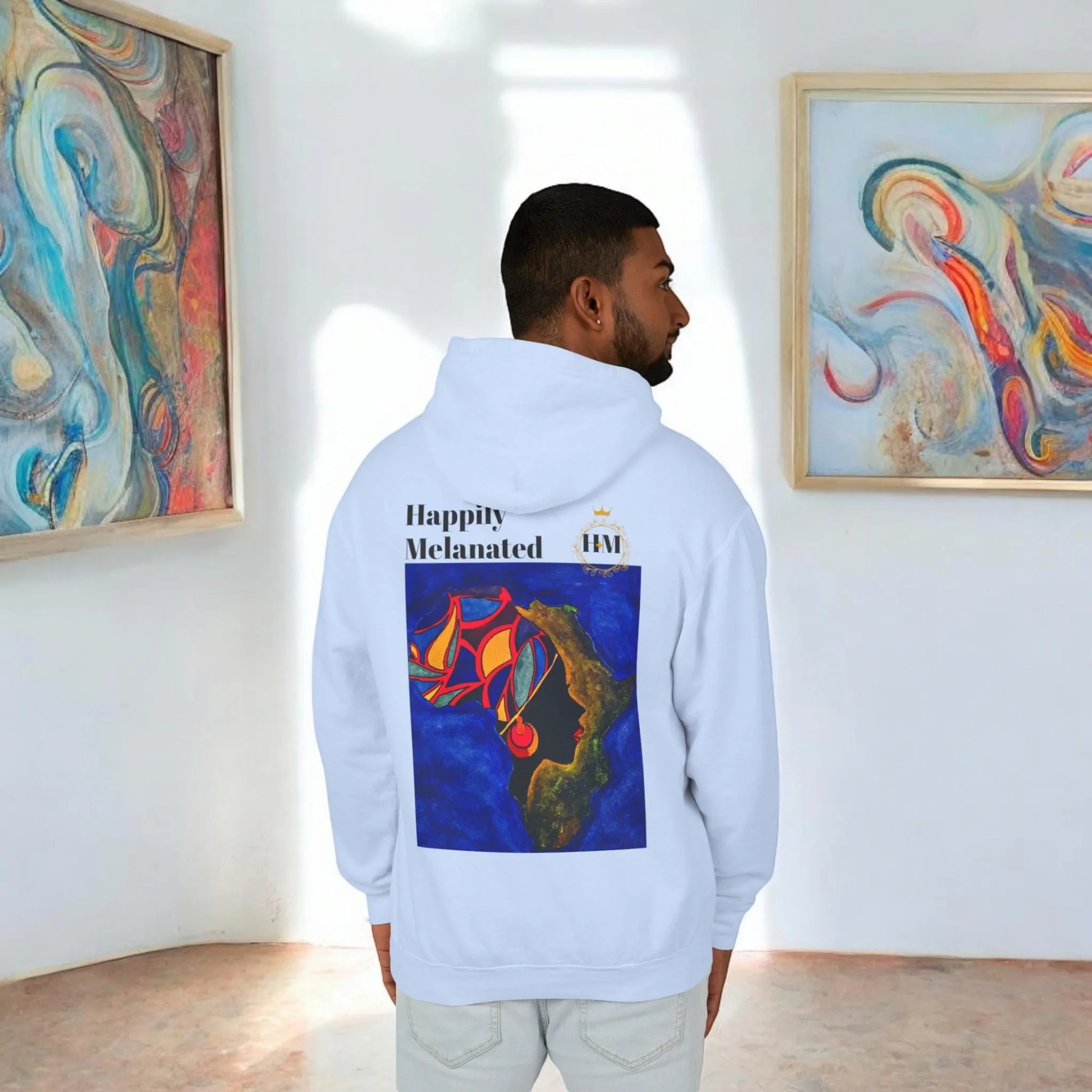 African Continent Art Graphic Unisex Hoodie, Lightweight Sweatshirt