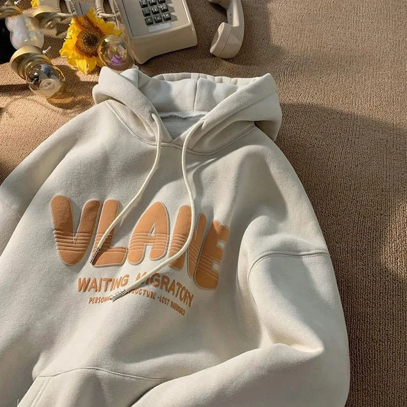 Aidase 100% Cotton Men's Heavy Hoodie Sweatshirt Clothing Y2k Letter Print Loose Pullover Harajuku Streetwear 2024 New American Hoodies