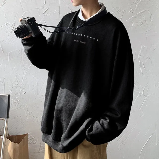 Aidase Spring Men Casual Sweatshirts Harajuku Printed Men Oversized Hoodies Korean Man Casual Loose Pullovers