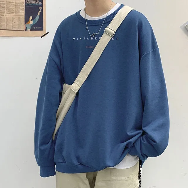 Aidase Spring Men Casual Sweatshirts Harajuku Printed Men Oversized Hoodies Korean Man Casual Loose Pullovers