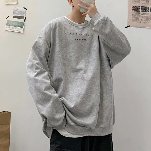 Aidase Spring Men Casual Sweatshirts Harajuku Printed Men Oversized Hoodies Korean Man Casual Loose Pullovers
