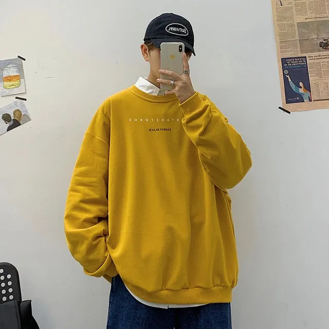 Aidase Spring Men Casual Sweatshirts Harajuku Printed Men Oversized Hoodies Korean Man Casual Loose Pullovers