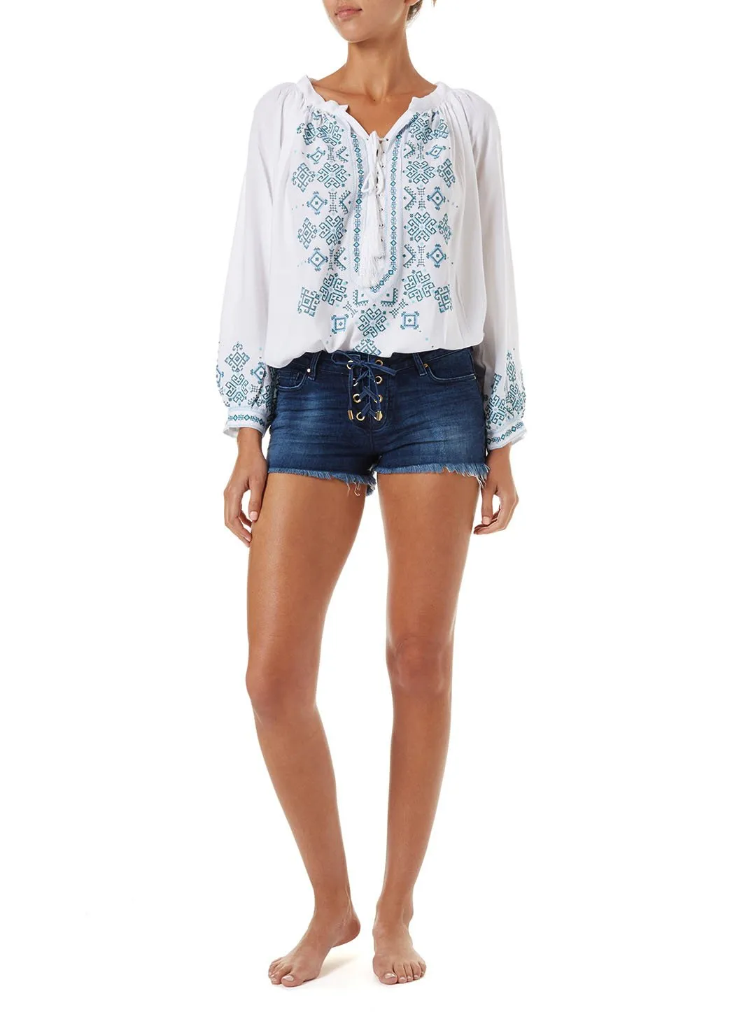 Alexi Denim Lace Up Shorts