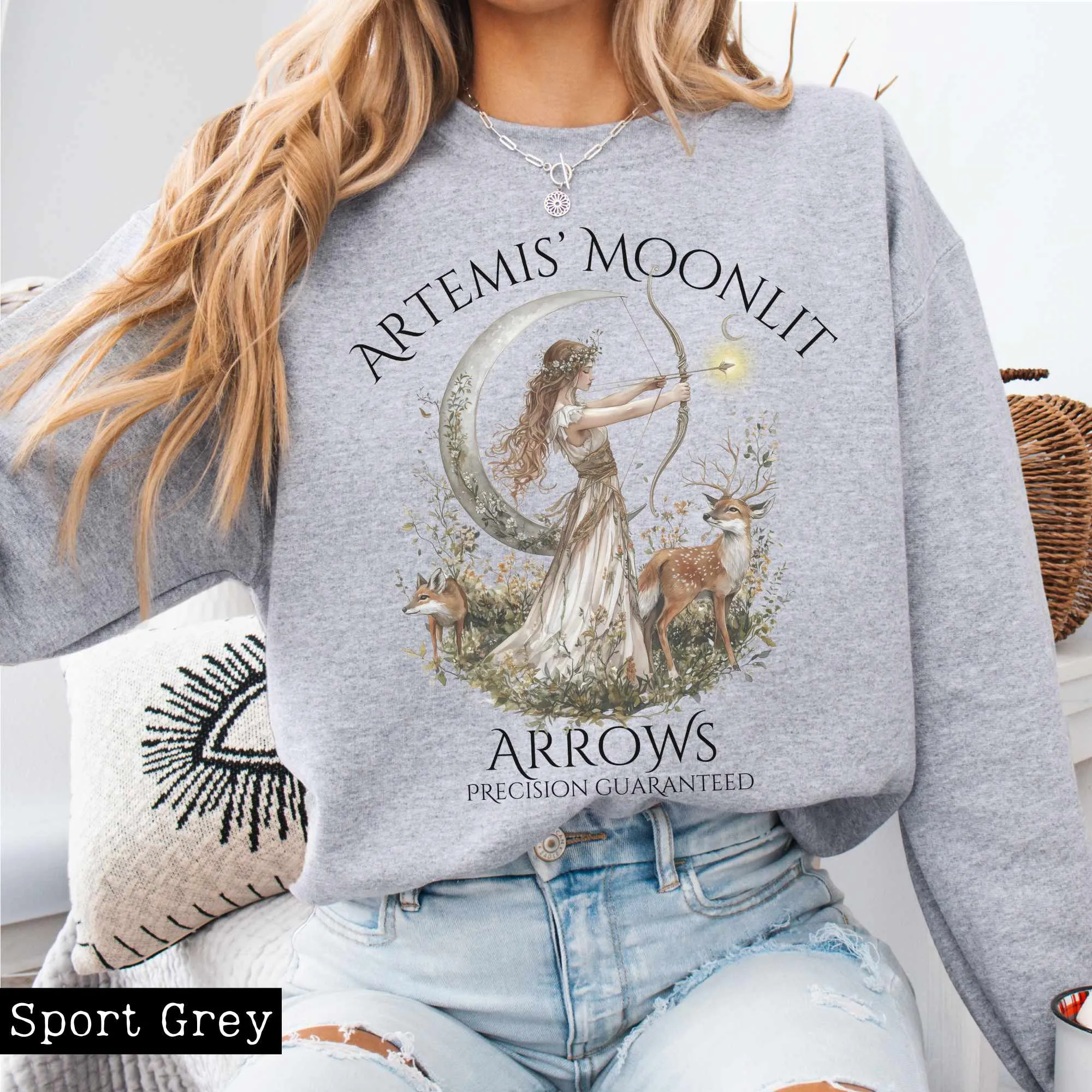 Artemis' Moonlit Arrows Sweatshirt