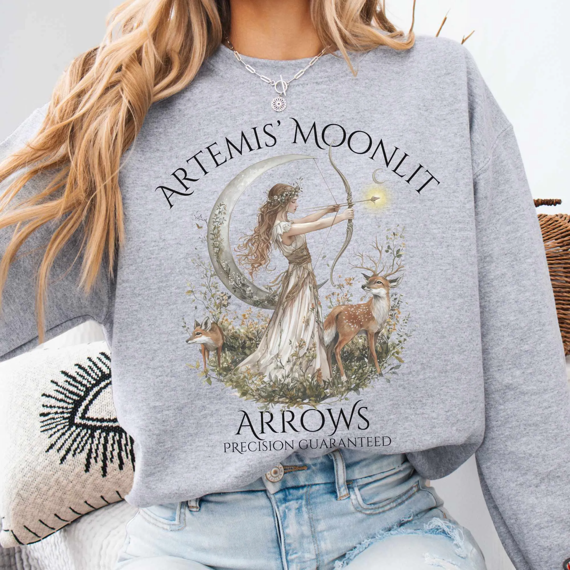 Artemis' Moonlit Arrows Sweatshirt