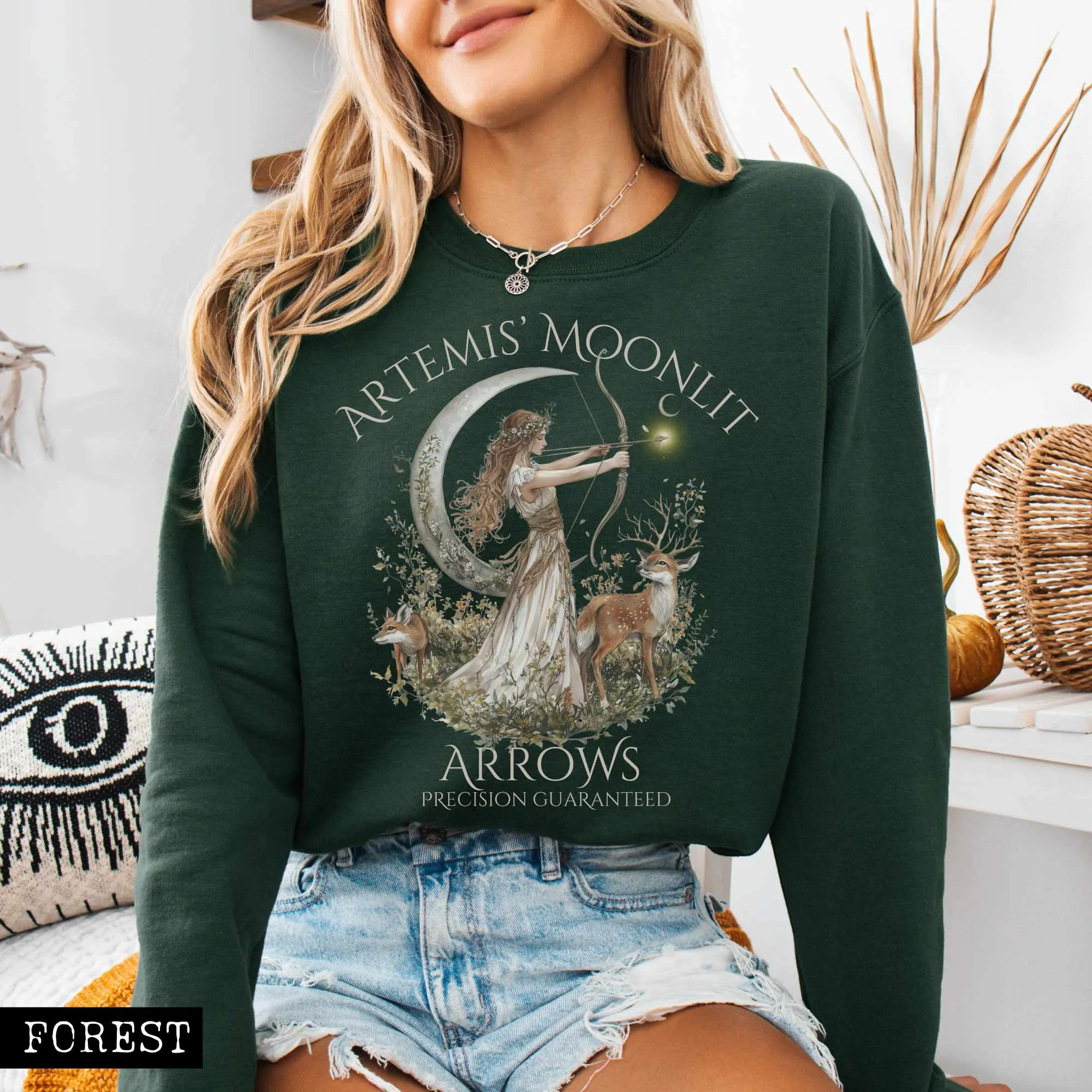 Artemis' Moonlit Arrows Sweatshirt