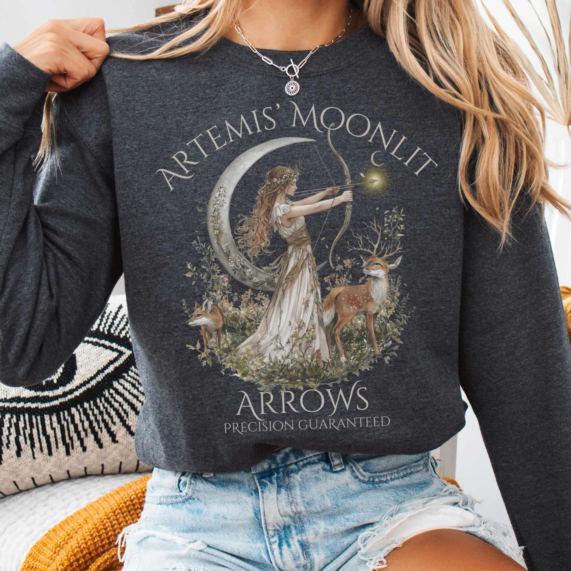 Artemis' Moonlit Arrows Sweatshirt