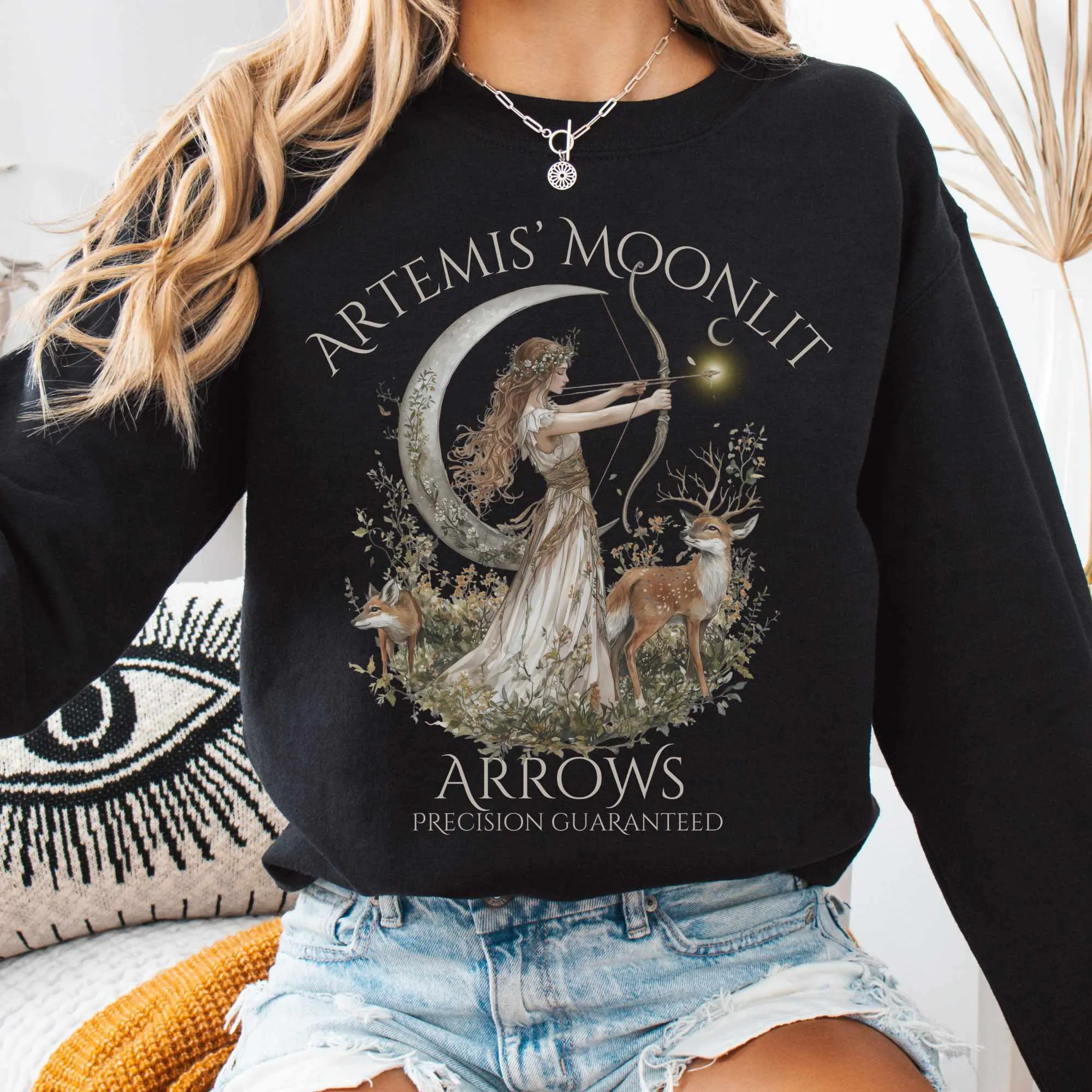 Artemis' Moonlit Arrows Sweatshirt