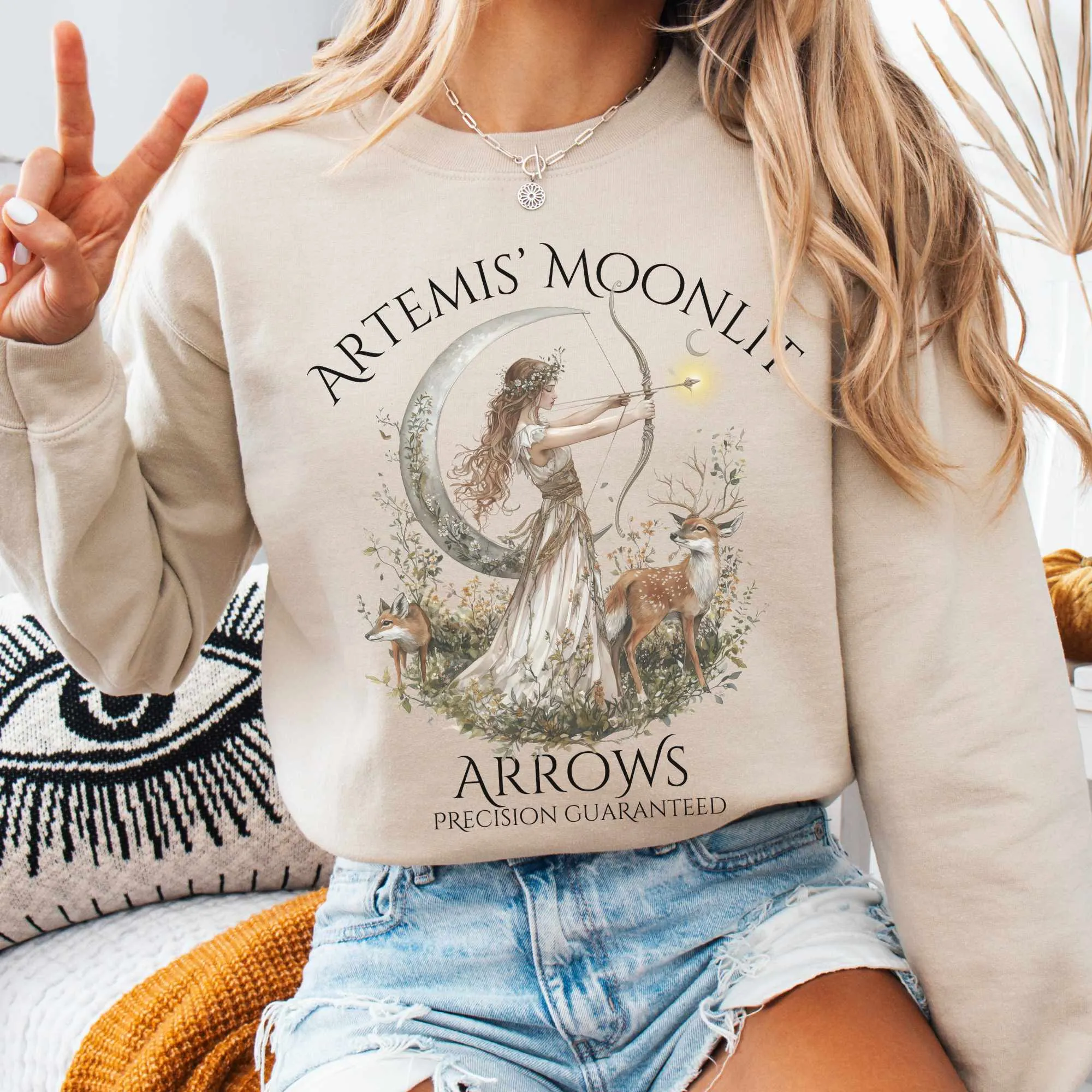 Artemis' Moonlit Arrows Sweatshirt