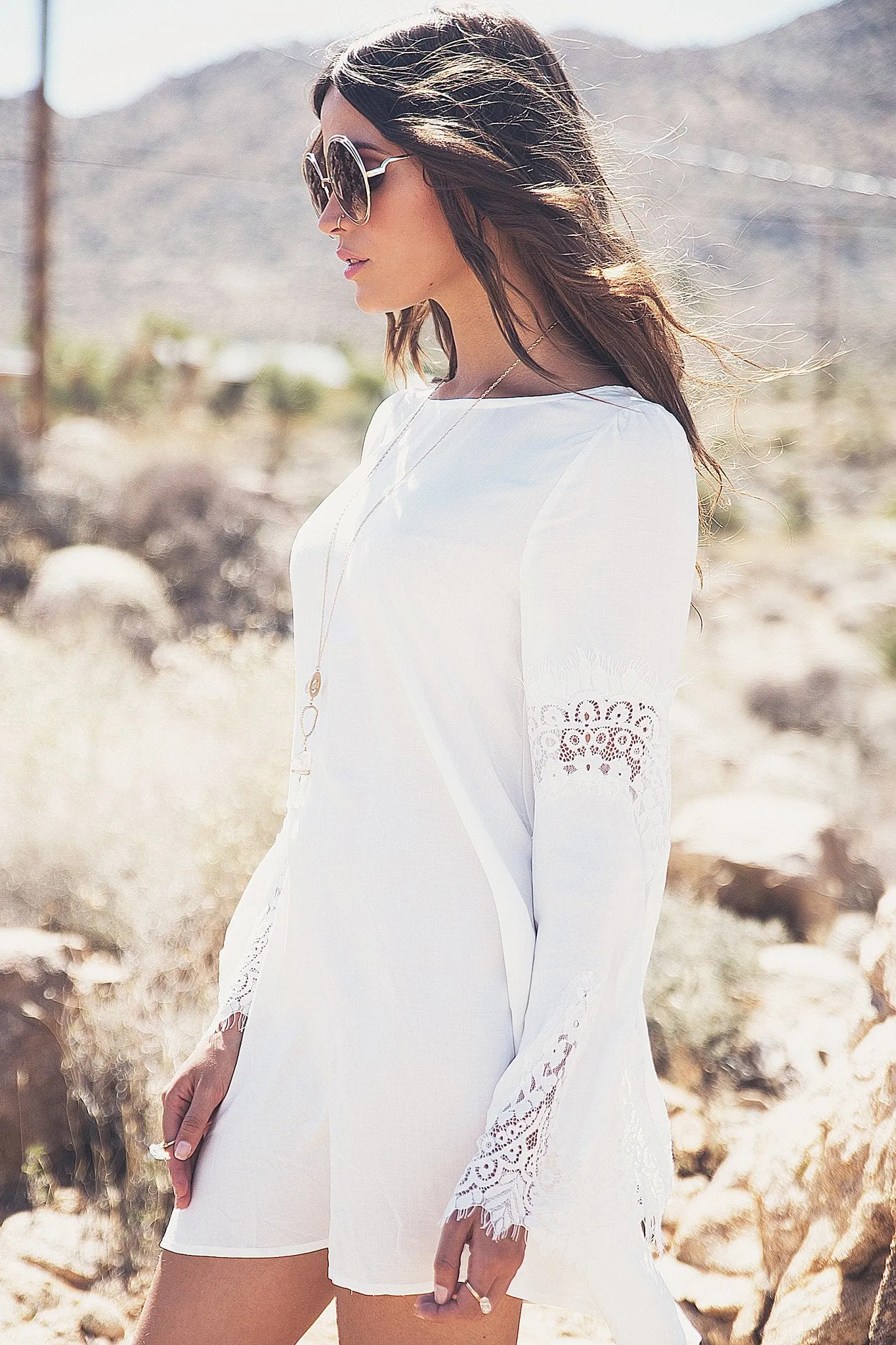 Aviana Lace Bell Sleeve Dress