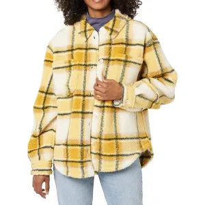 Bandier x Sincerely Jules, Women Aspen Sherpa Jacket in Amber Plaid