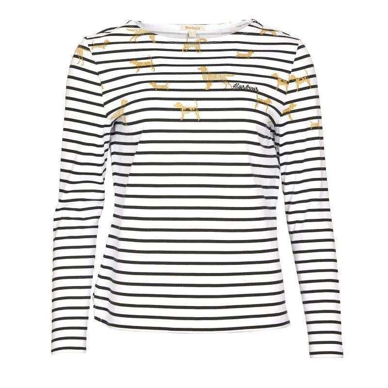 Barbour Hawkins Ladies Print Top - Off White Country Print