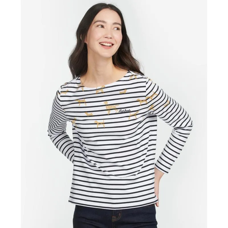 Barbour Hawkins Ladies Print Top - Off White Country Print
