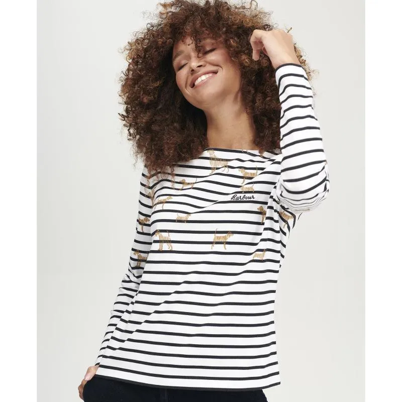 Barbour Hawkins Ladies Print Top - Off White Country Print