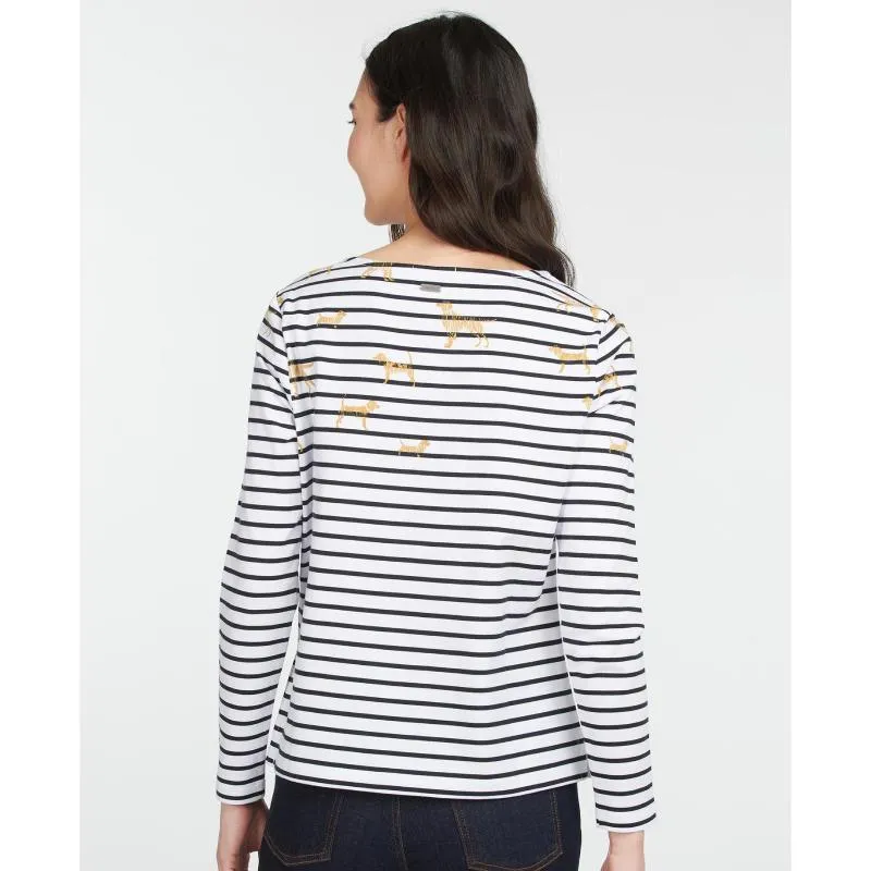 Barbour Hawkins Ladies Print Top - Off White Country Print