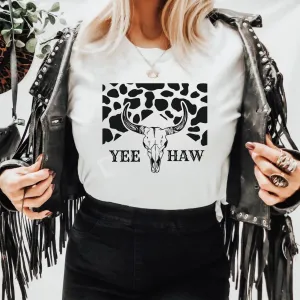 Boho Cow Skull Yee Haw Shirt