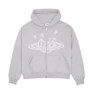 Broken Planet Zip Up Hoodie 'Stone Grey'