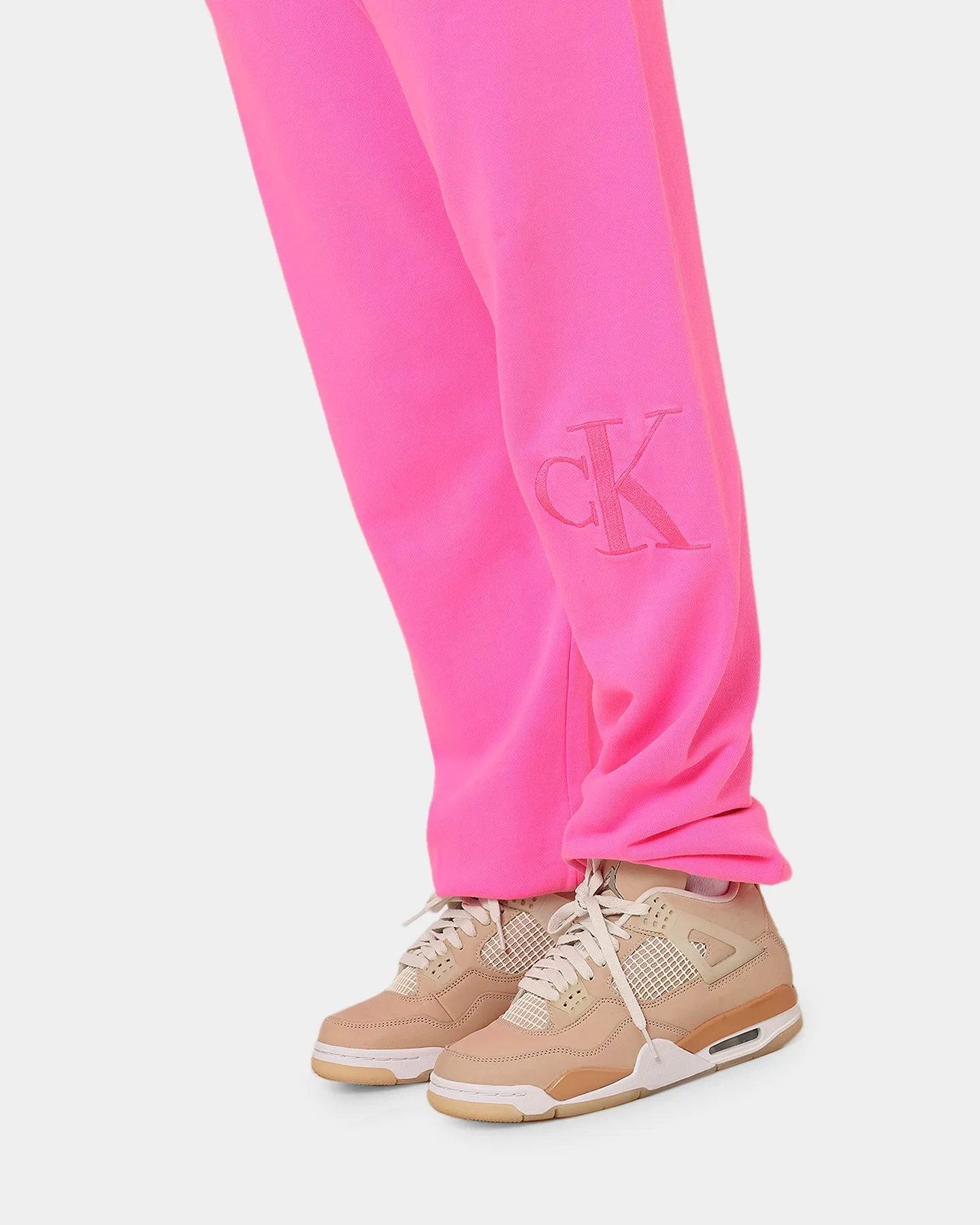 Calvin Klein Women's Acid Wash CK Jogger Pants Neon Pink