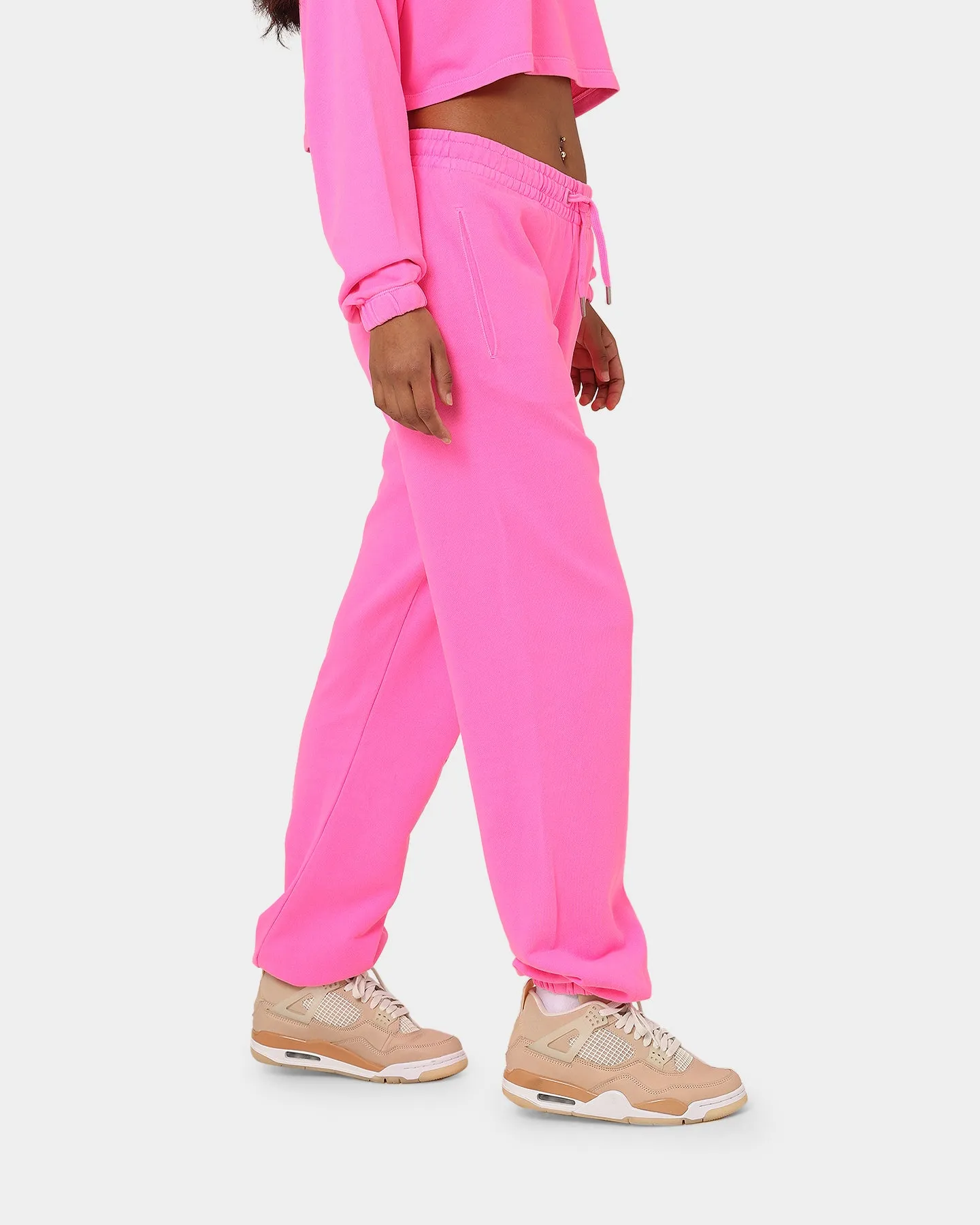 Calvin Klein Women's Acid Wash CK Jogger Pants Neon Pink