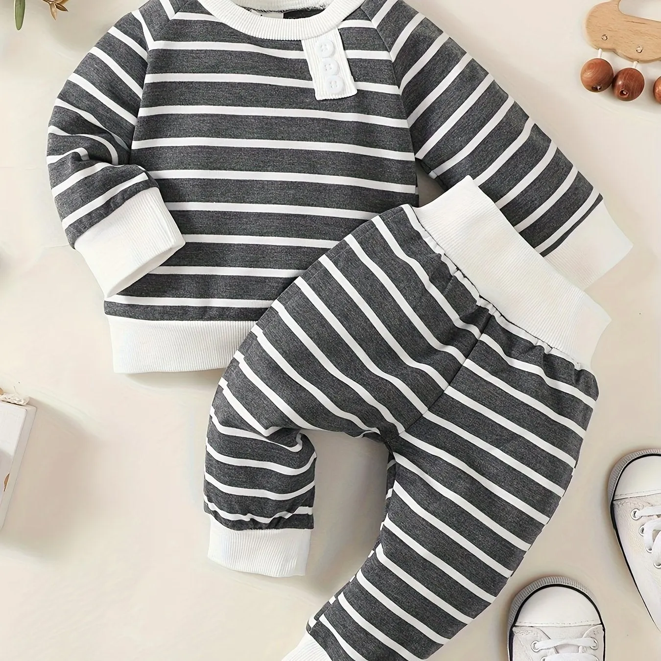 Classic Ribbed Long Sleeve Top  Pants Set