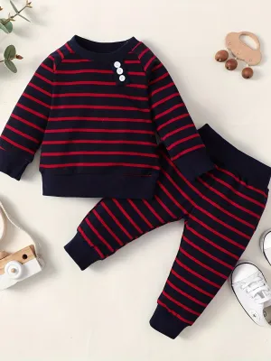 Classic Ribbed Long Sleeve Top  Pants Set