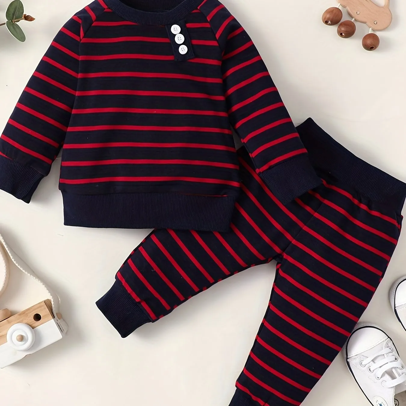 Classic Ribbed Long Sleeve Top  Pants Set