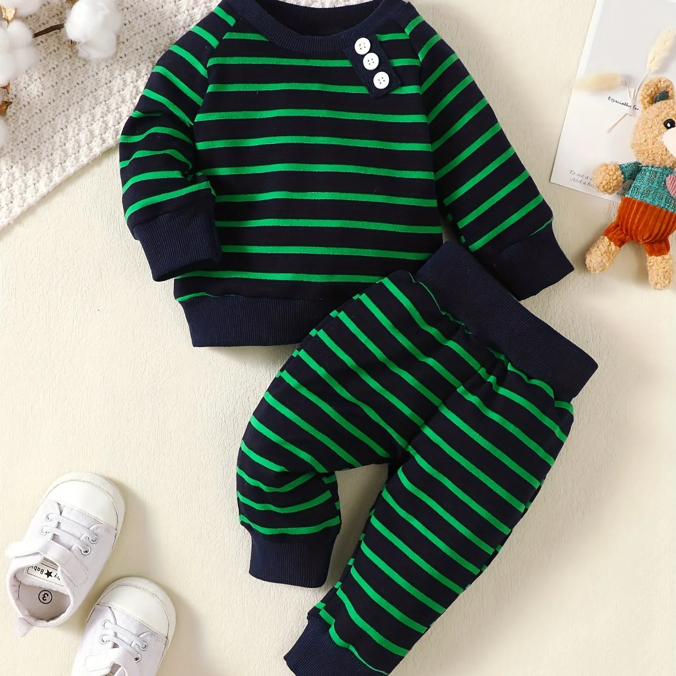 Classic Ribbed Long Sleeve Top  Pants Set