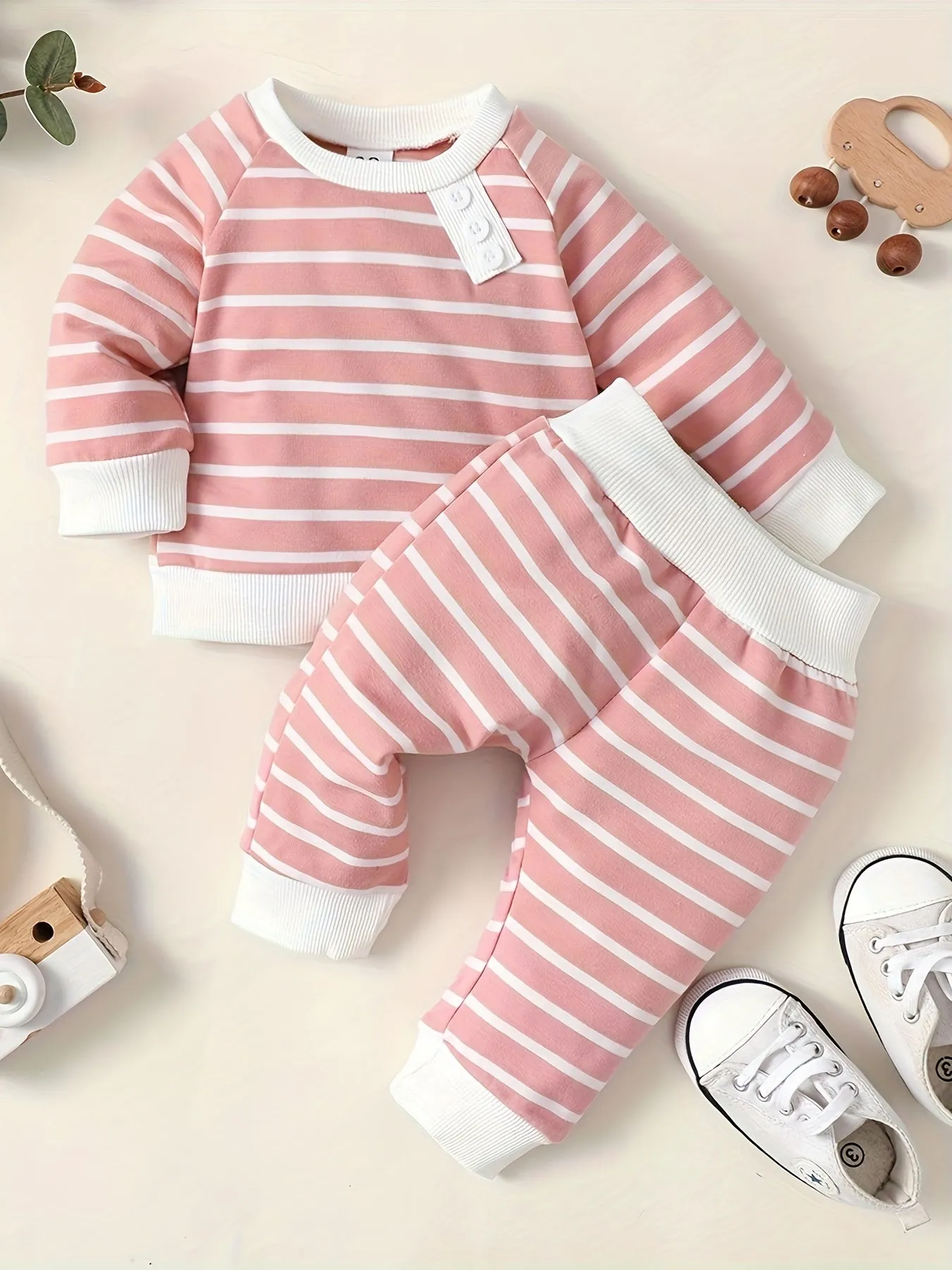 Classic Ribbed Long Sleeve Top  Pants Set