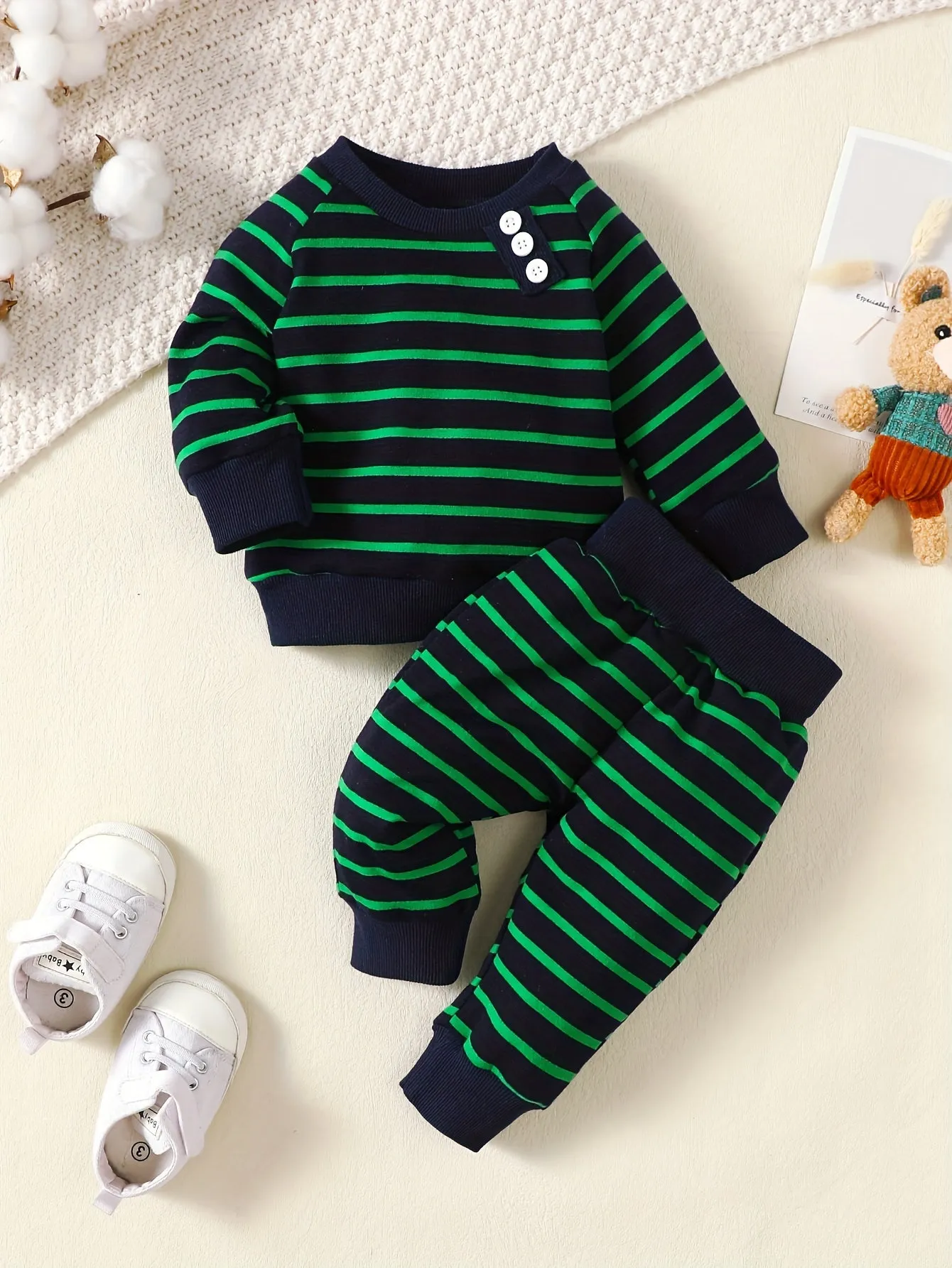 Classic Ribbed Long Sleeve Top  Pants Set