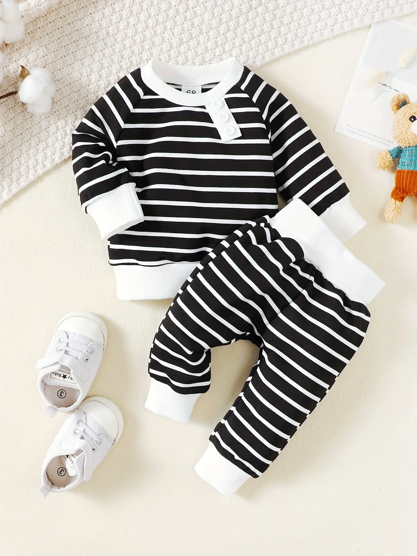 Classic Ribbed Long Sleeve Top  Pants Set