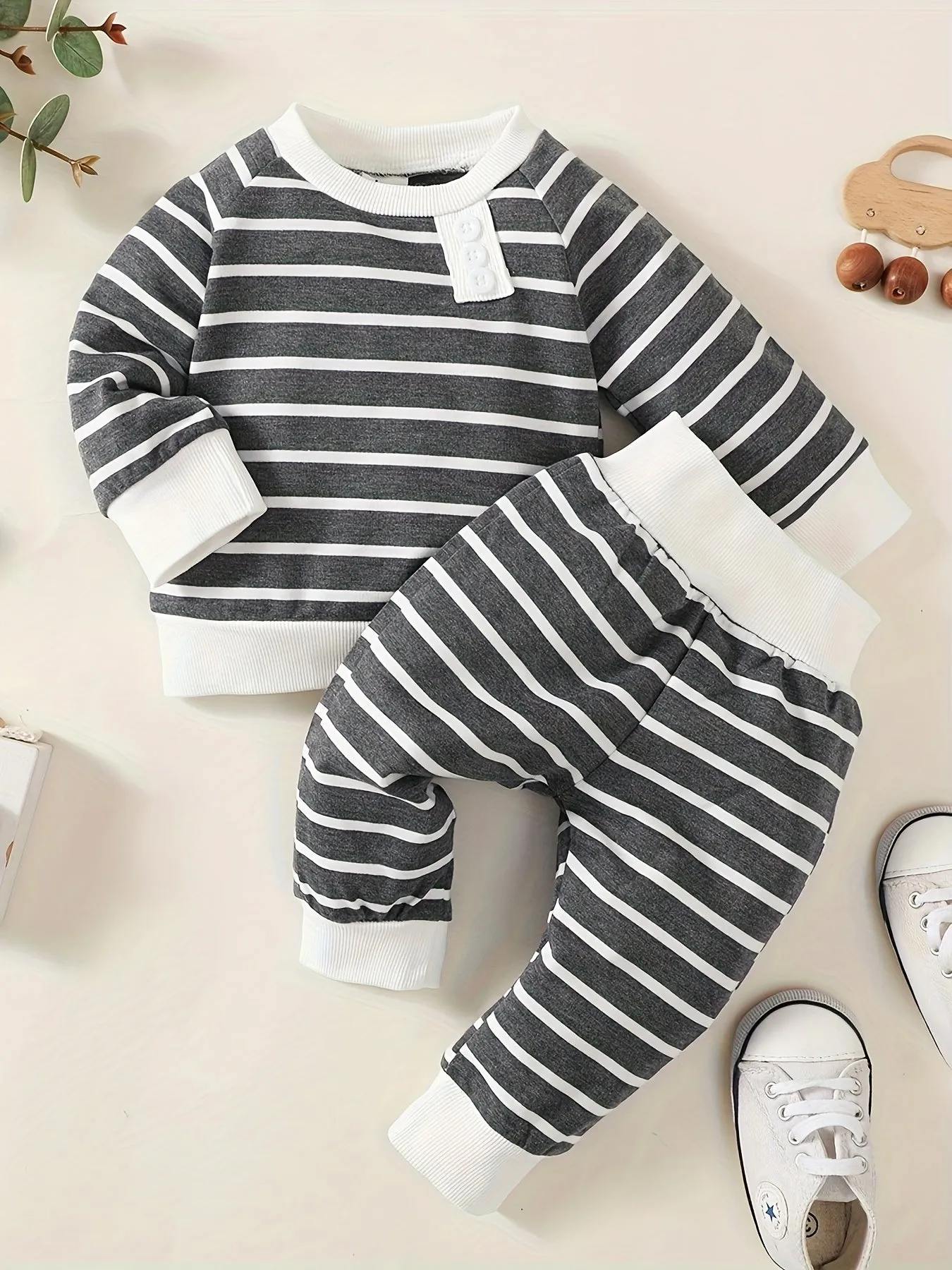 Classic Ribbed Long Sleeve Top  Pants Set