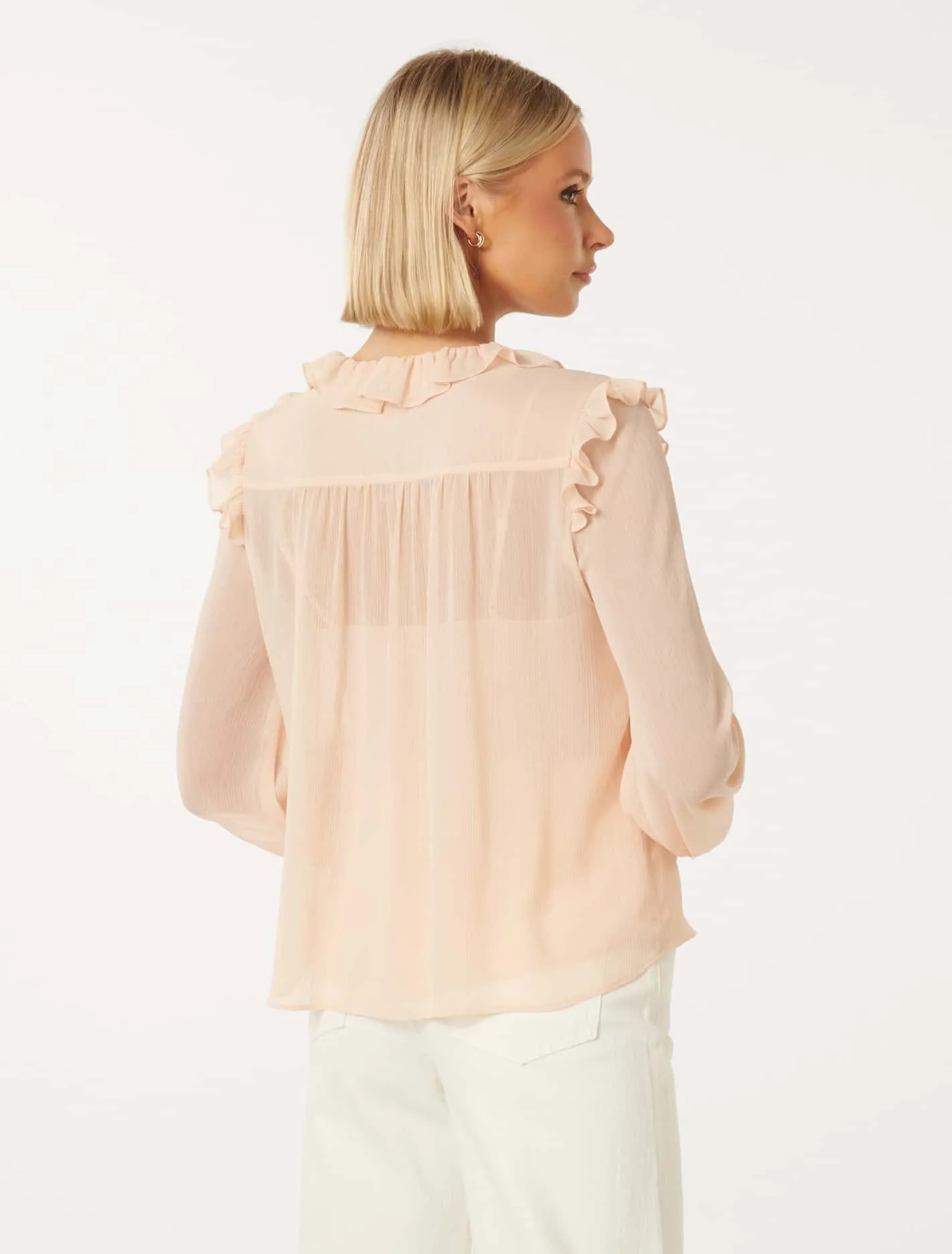 Cody Ruffle Pintuck Blouse
