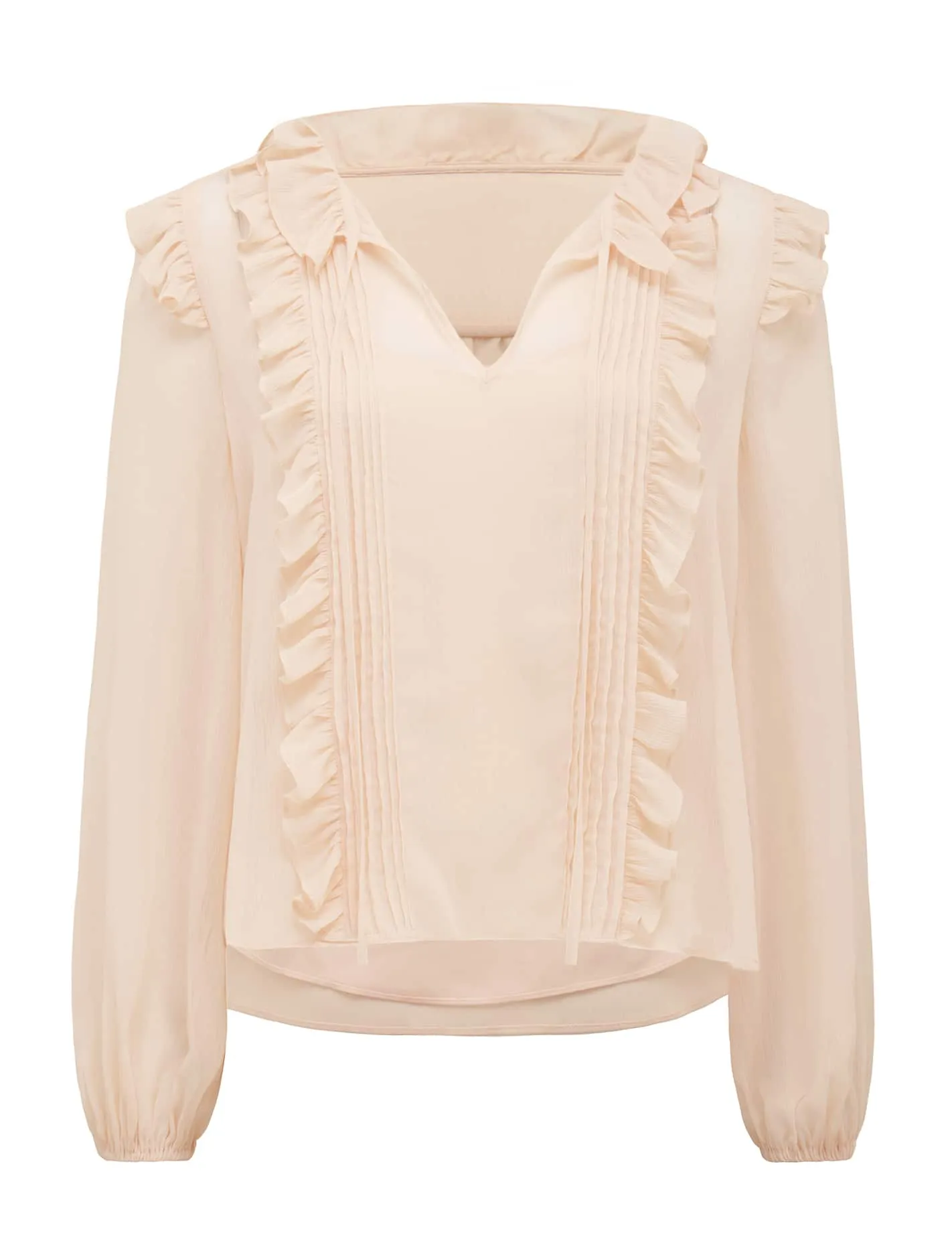 Cody Ruffle Pintuck Blouse