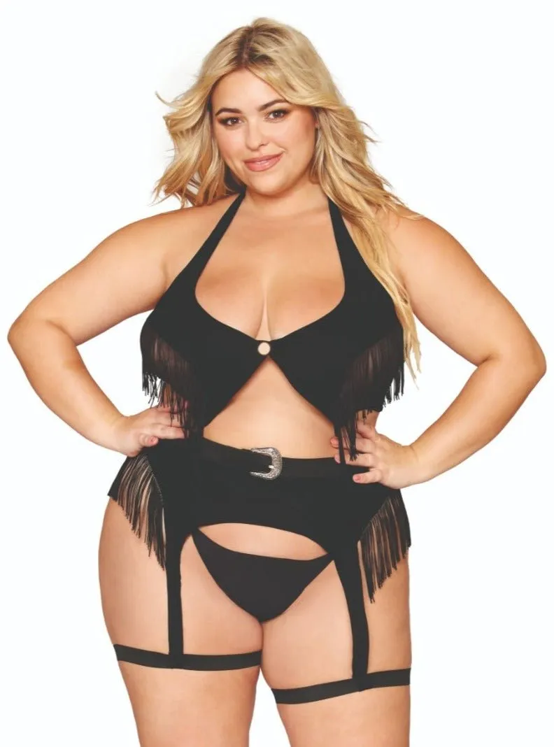 Curvy Western Seductress Bralette and Garter Costume