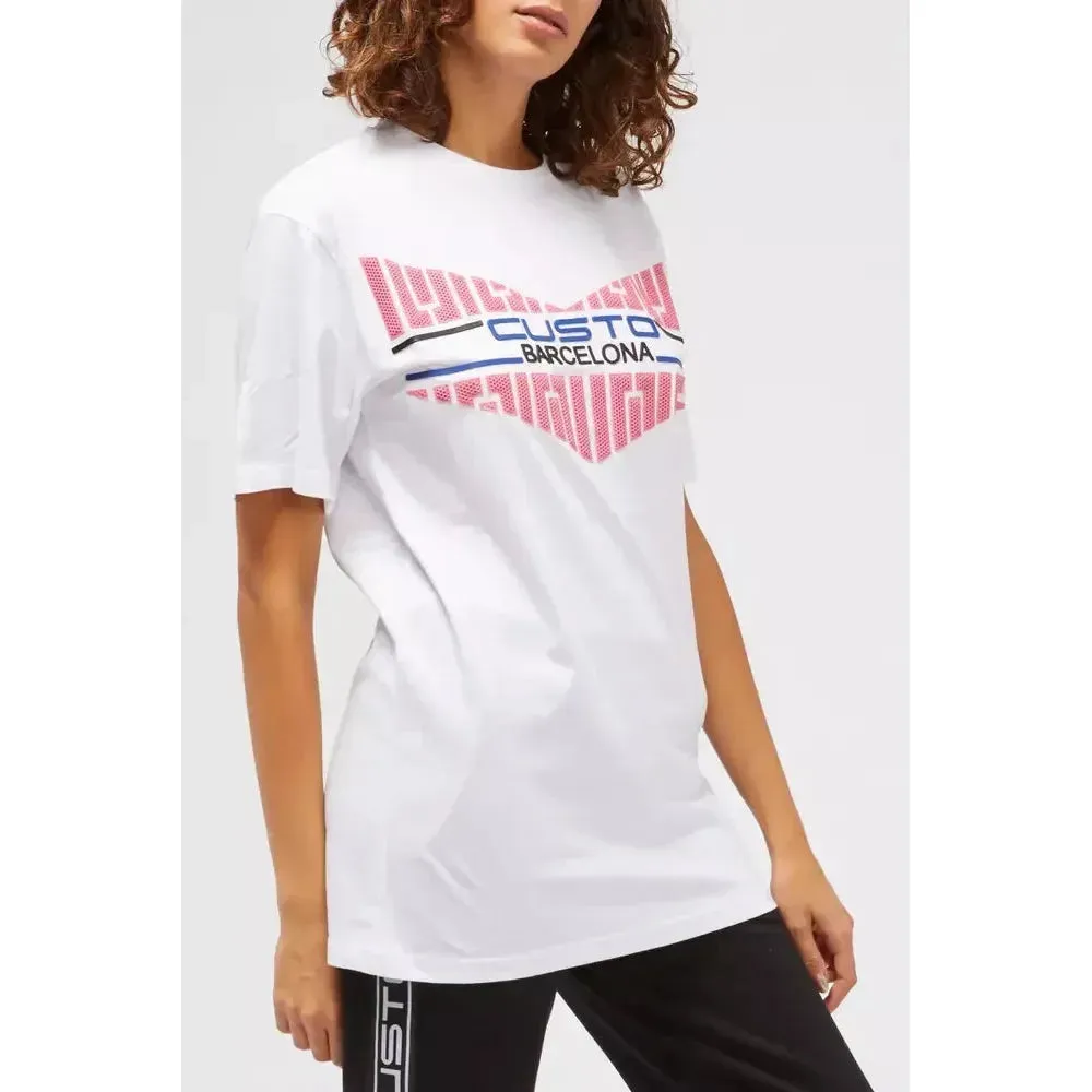 Custo Barcelona White Cotton Women T-Shirt