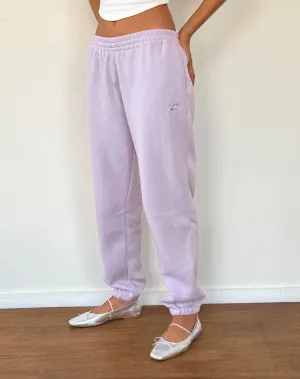 Em Jogger in Violet Grey with Bow Embroidery
