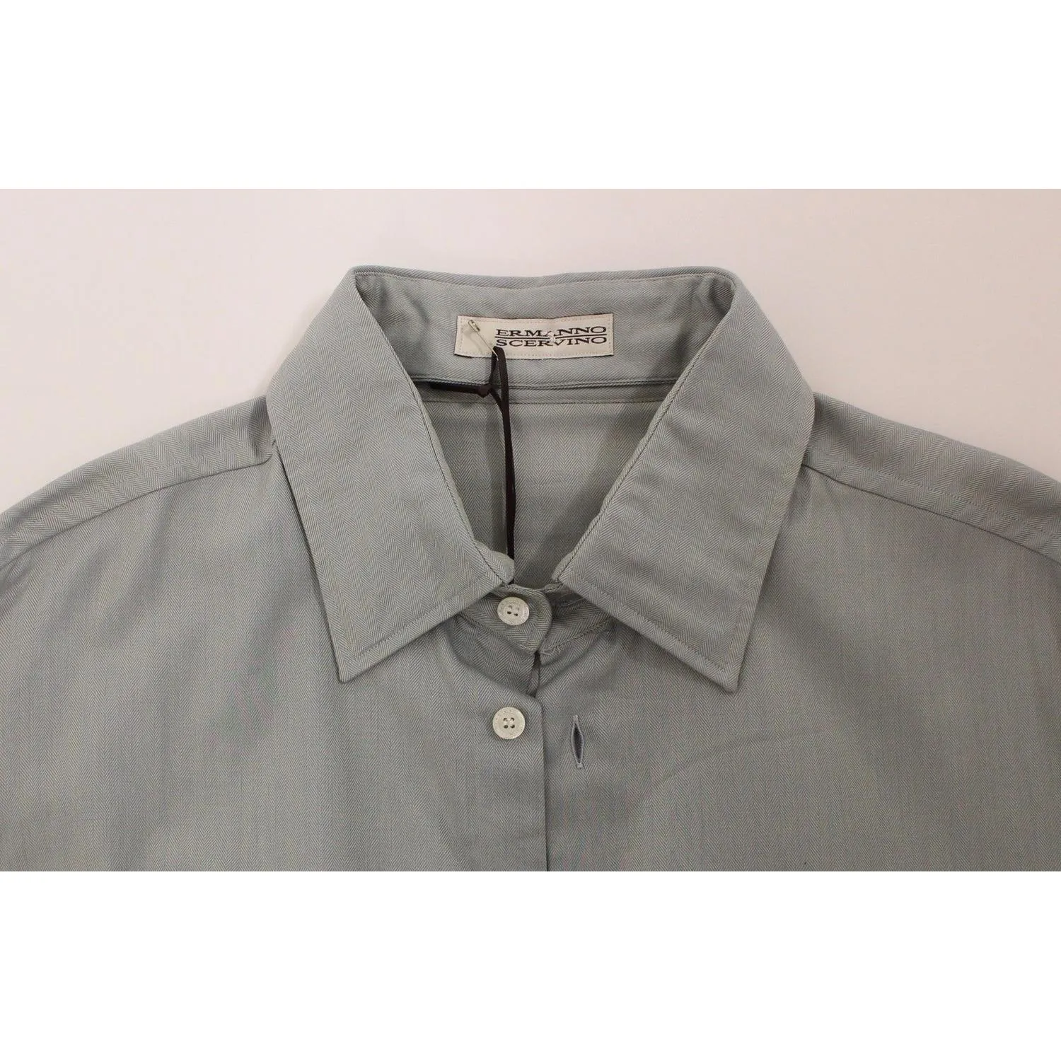 Ermanno Scervino Elegance Unleashed Gray Casual Button-Front Shirt