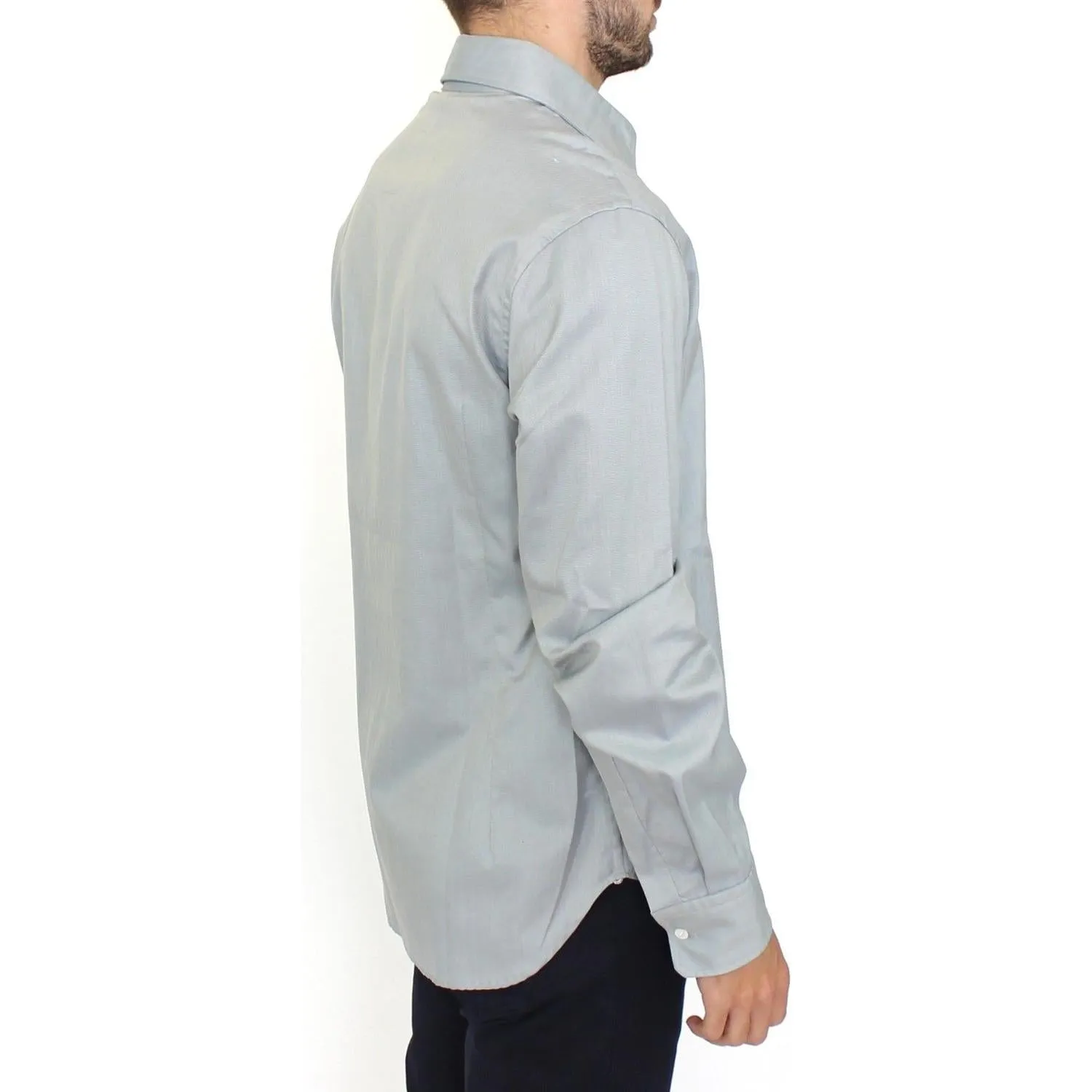 Ermanno Scervino Elegance Unleashed Gray Casual Button-Front Shirt