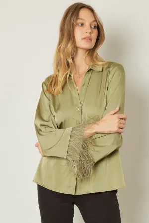 Feather Cuff Blouse