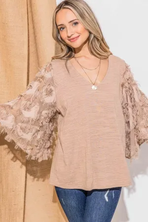 Fun Feather Sleeve Top
