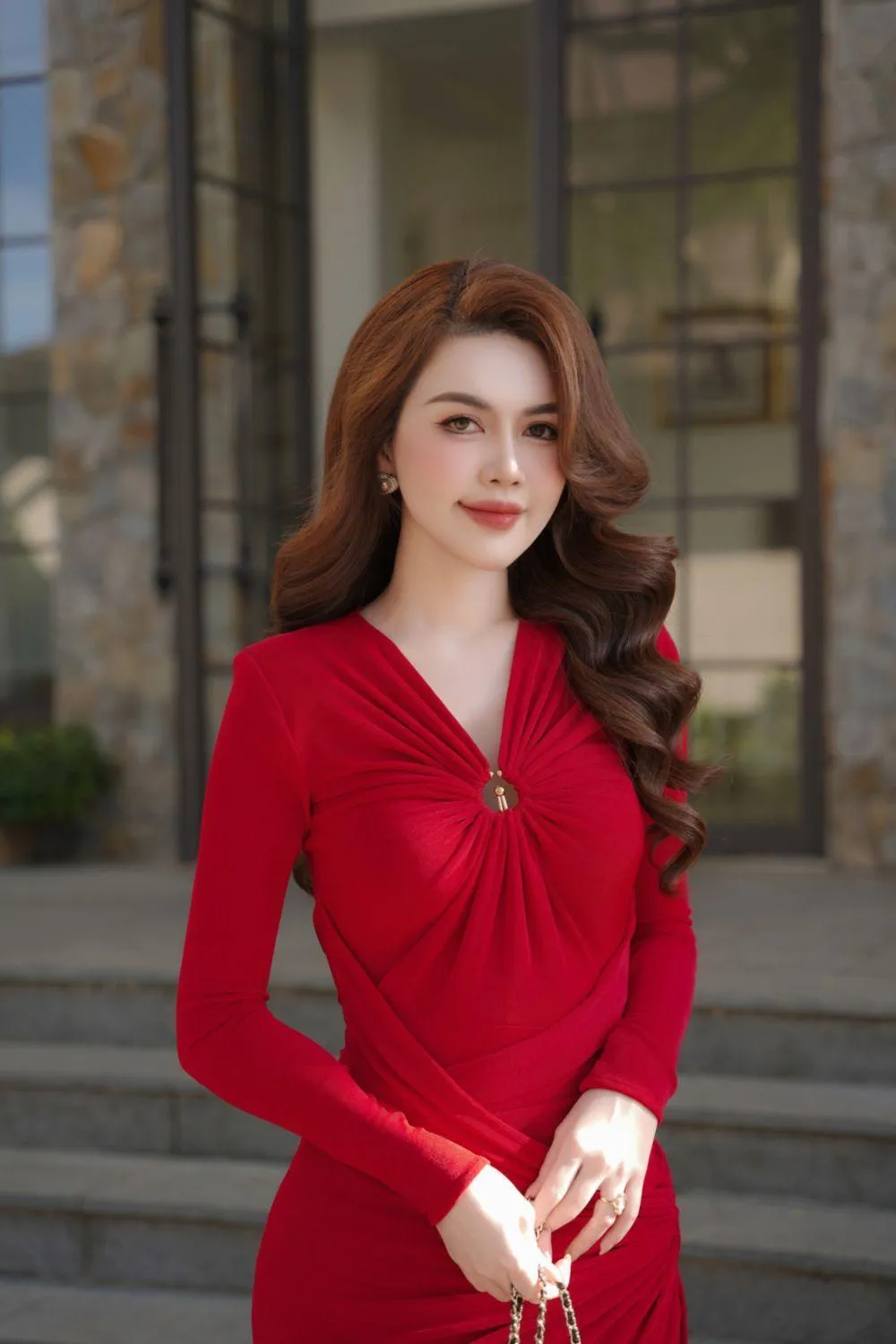 Glory Bodycon Gathered Spandex Ankle Length Dress