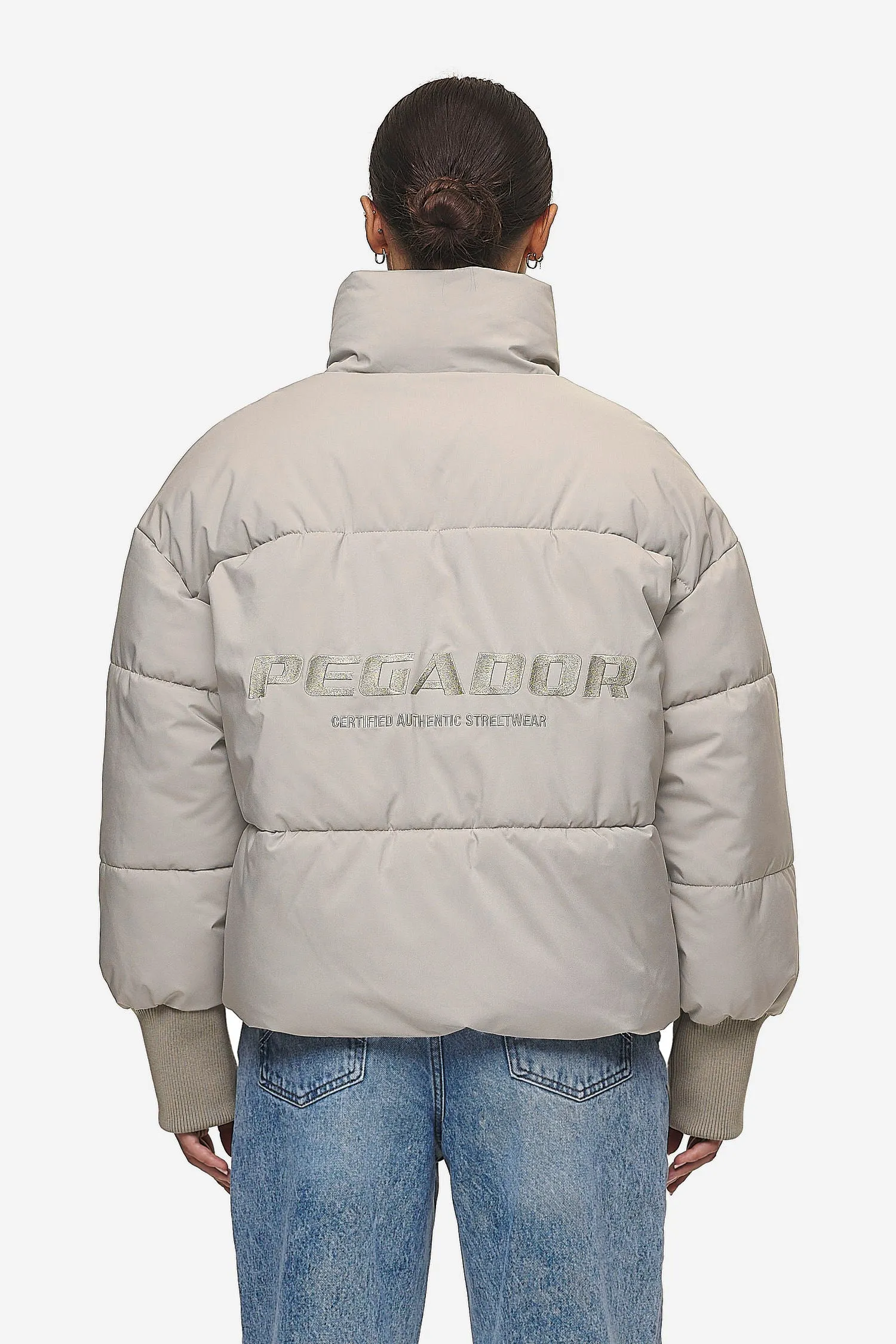 Jara Oversized Boxy Puffer Jacket Beige