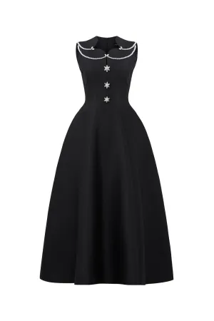 Katy A-line Sleeveless Trerena Taffeta Midi Dress