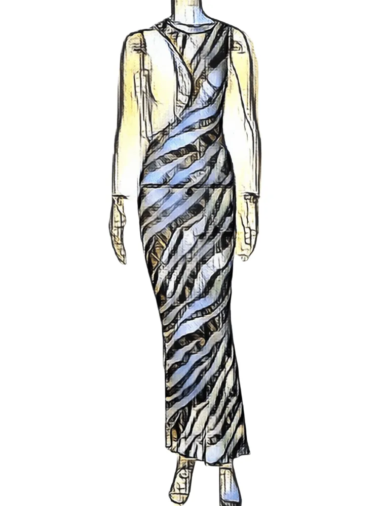 Long Zebra Print Dress Cover-Up