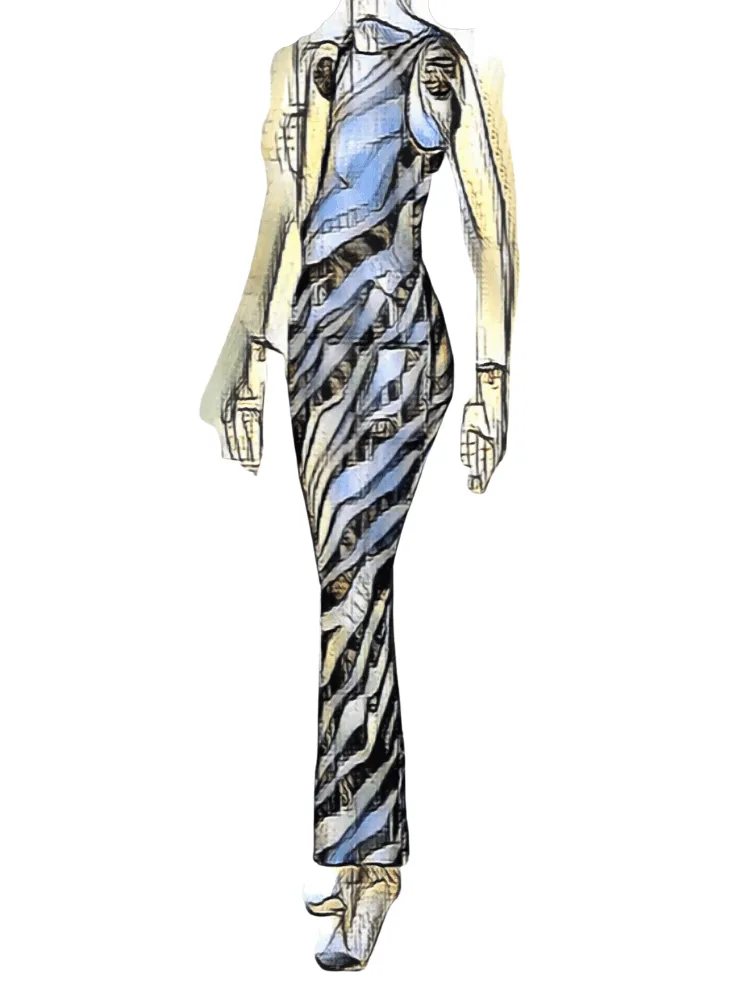 Long Zebra Print Dress Cover-Up