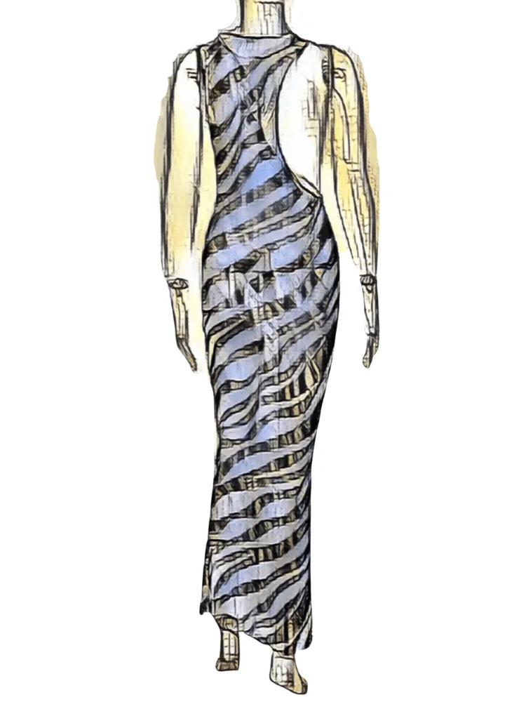 Long Zebra Print Dress Cover-Up