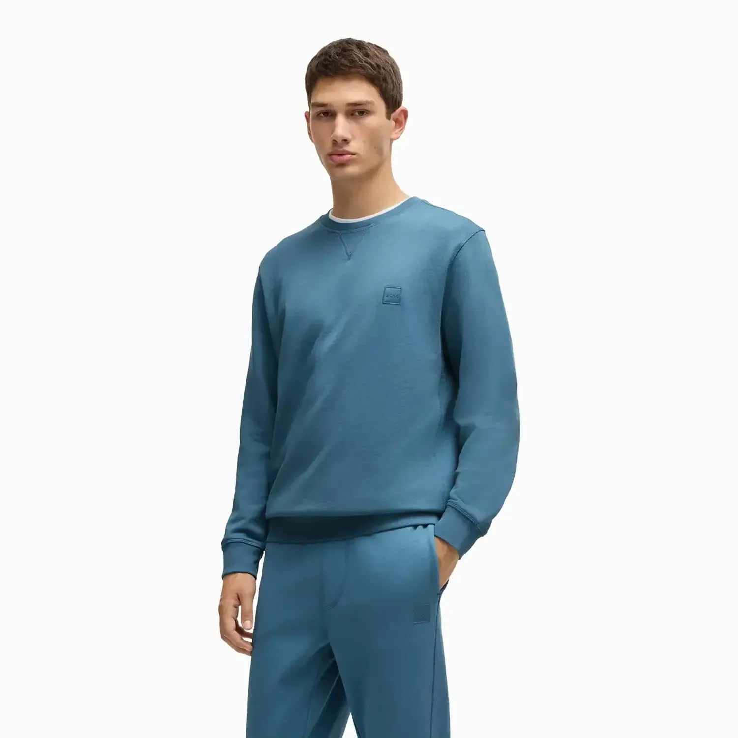 Men's Cotton Terry Relaxed-Fit Sweatshirt With Logo Patch